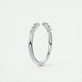 0.22 Round Bezel Open Moissanite Bridal Wedding Band - crownmoissanite