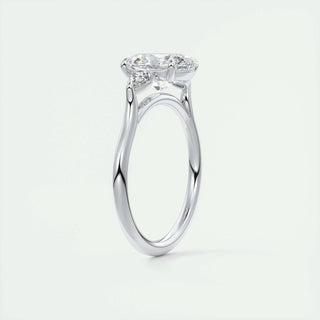 1.91 CT Oval Cut Three Stone Moissanite Engagement Ring - crownmoissanite