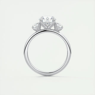 2.0 CT Round Cut Three Stone Moissanite Engagement Ring - crownmoissanite