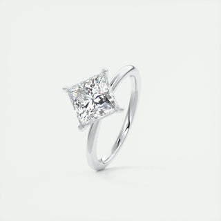 2.08 CT Princess Cut Solitaire Moissanite Engagement Ring - crownmoissanite