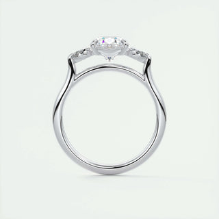 1.91 CT Oval Cut Three Stone Moissanite Engagement Ring - crownmoissanite