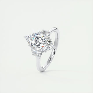 1.98 CT Marquise Cut Three Stone Moissanite Engagement Ring - crownmoissanite