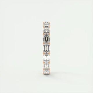 2.55 Emerald Cut East West Eternity Moissanite Bridal Wedding Band - crownmoissanite