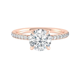 1.85 CT Round Moissanite Diamond Hidden Halo Engagement Ring - crownmoissanite