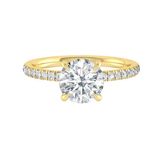 1.85 CT Round Moissanite Diamond Hidden Halo Engagement Ring - crownmoissanite