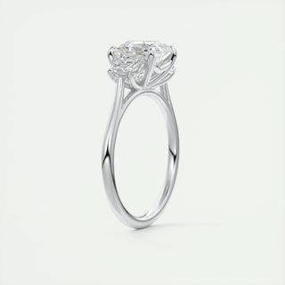 2.03 CT Asscher Shaped Moissanite Three Stones Engagement Ring - crownmoissanite