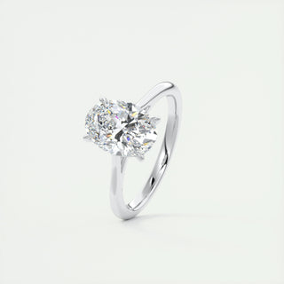 1.91 Carats Oval Shape Solitaire Moissanite Diamond Engagement Ring - crownmoissanite