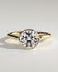 2.0 CT Round Cut Moissanite Bezel Solitaire Engagement Ring