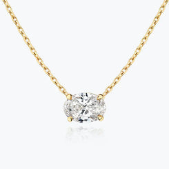 0.25-1.0 CT Oval Moissanite Diamond Solitaire Necklace - crownmoissanite