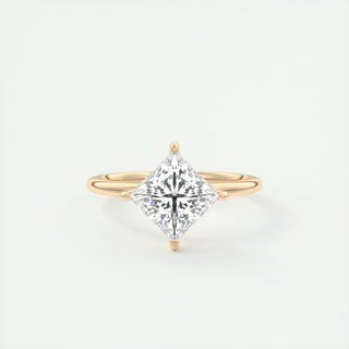 2.08 CT Princess Shaped Moissanite Solitaire Engagement Ring - crownmoissanite