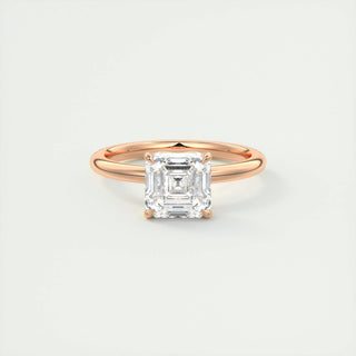 2.03 CT Asscher Shaped Moissanite Solitaire Engagement Ring - crownmoissanite