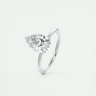 1.93 CT Pear Cut Solitaire Moissanite Engagement Ring - crownmoissanite