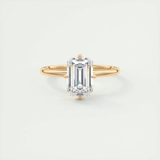 1.91 CT Emerald Cut Solitaire Moissanite Engagement Ring - crownmoissanite