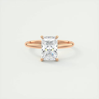 2.10 CT Radiant Solitaire Hidden Halo Moissanite Engagement Ring - crownmoissanite