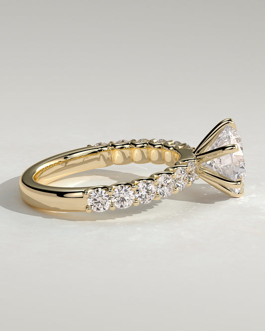 2.0 CT Round Cut Moissanite Pave Engagement Ring