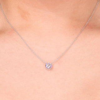 1.61 CT Round Moissanite Solitaire Necklace - crownmoissanite