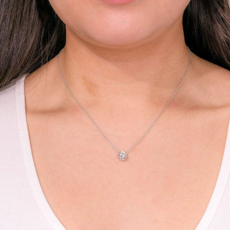 1.61 CT Round Moissanite Solitaire Necklace - crownmoissanite