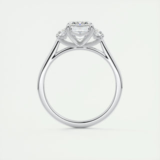 1.91 CT Emerald Cut Three Stone Moissanite Engagement Ring - crownmoissanite