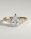 2.0 CT Pear Cut Moissanite Three Stone & Pave Engagement Ring