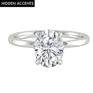 2.72 CT Oval Solitaire Hidden Halo Moissanite Engagement Ring - crownmoissanite