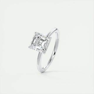 2.03 CT Asscher Shaped Moissanite Solitaire Engagement Ring - crownmoissanite