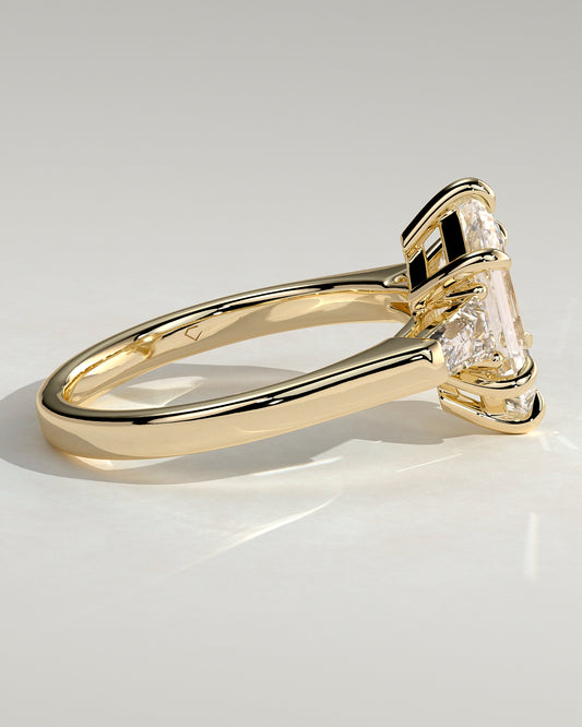 2.0 CT Hexagon Cut Moissanite Three Stone Engagement Ring