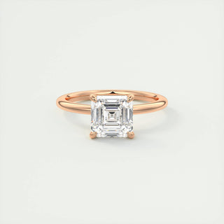 2.03 CT Asscher Cut Solitaire Moissanite Engagement Ring - crownmoissanite