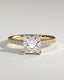 2.0 CT Princess Cut Moissanite Hidden Halo Engagement Ring