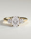 2.0 CT Elongated Cushion Cut Moissanite Three Stone Engagement Ring