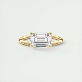 1.91 CT Emerald Cut Solitaire Moissanite Engagement Ring - crownmoissanite