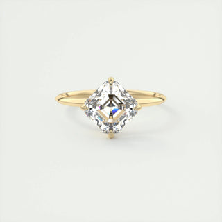 2.03 CT Asscher Cut Solitaire Moissanite Engagement Ring - crownmoissanite