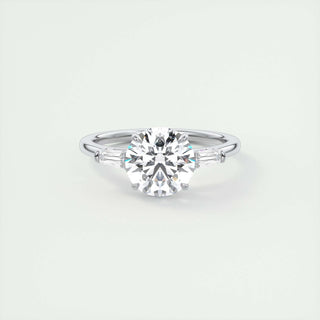 2.0 CT Round Shaped Moissanite Three Stones Engagement Ring - crownmoissanite