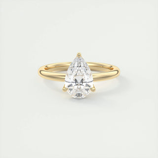 1.93 CT Pear Cut Solitaire Moissanite Engagement Ring - crownmoissanite