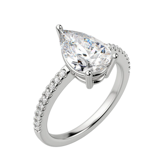 1.33 CT Pear Shaped Moissanite Solitaire Engagement Ring - crownmoissanite