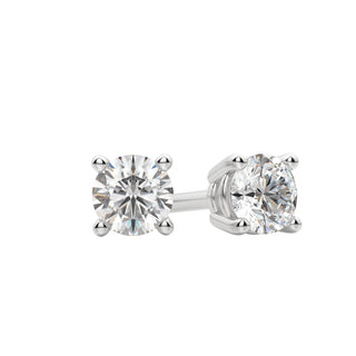 0.50 TCW-1.0 TCW Round Cut Moissanite Solitaire Stud Earrings - crownmoissanite