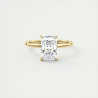 2.10 CT Radiant Solitaire Hidden Halo Moissanite Engagement Ring - crownmoissanite