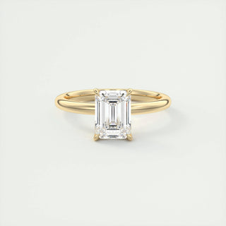 1.91 CT Emerald Cut Solitaire Moissanite Engagement Ring - crownmoissanite