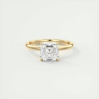 2.03 CT Asscher Shaped Moissanite Solitaire Engagement Ring - crownmoissanite