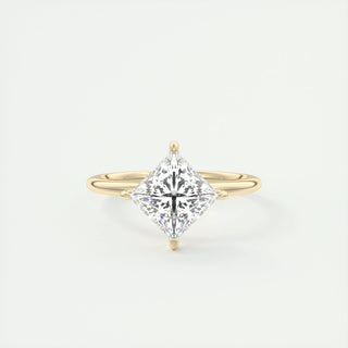 2.08 CT Princess Shaped Moissanite Solitaire Engagement Ring - crownmoissanite