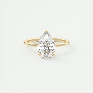 1.93 CT Pear Cut Solitaire Moissanite Engagement Ring - crownmoissanite