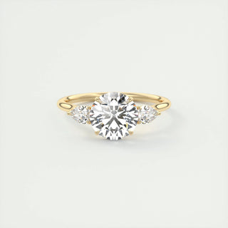 2.0 CT Round Cut Three Stone Moissanite Engagement Ring - crownmoissanite