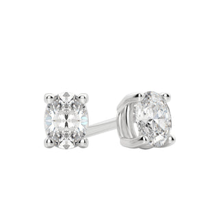 0.50 TCW-1.0 TCW Oval Cut Moissanite Solitaire Stud Earrings - crownmoissanite