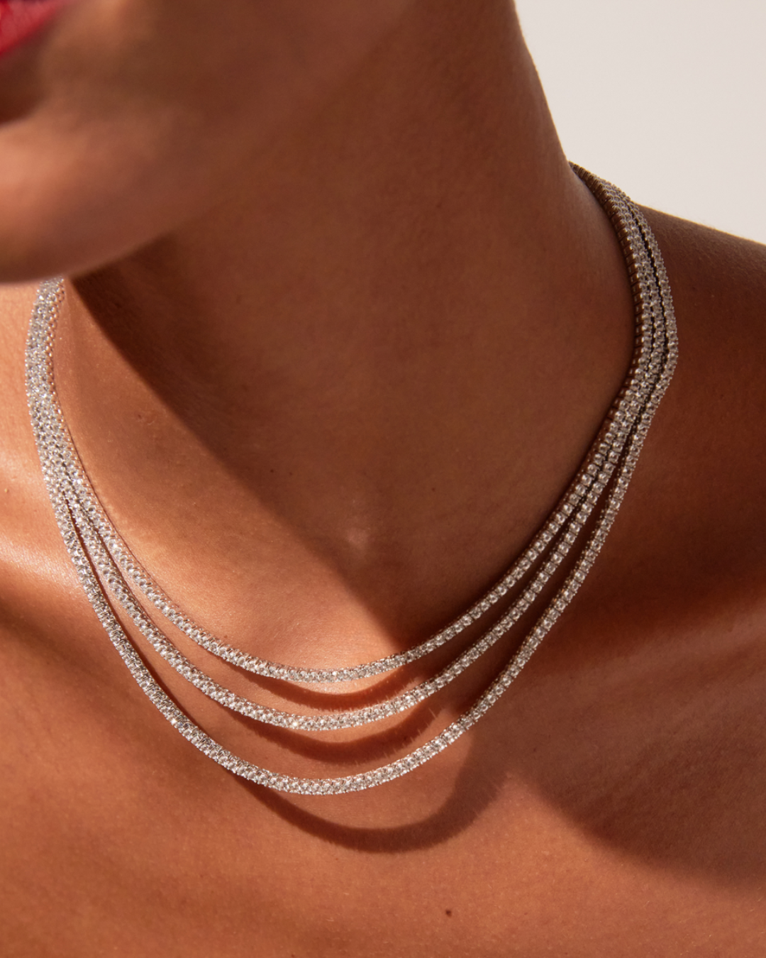 Round Cut Moissanite Diamond Tennis Necklace
