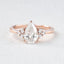 1.52 CT Pear Shaped Moissanite Cluster Engagement Ring - crownmoissanite