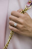 3.0 CT Cushion Solitaire Hidden Halo Moissanite Engagement Ring - crownmoissanite