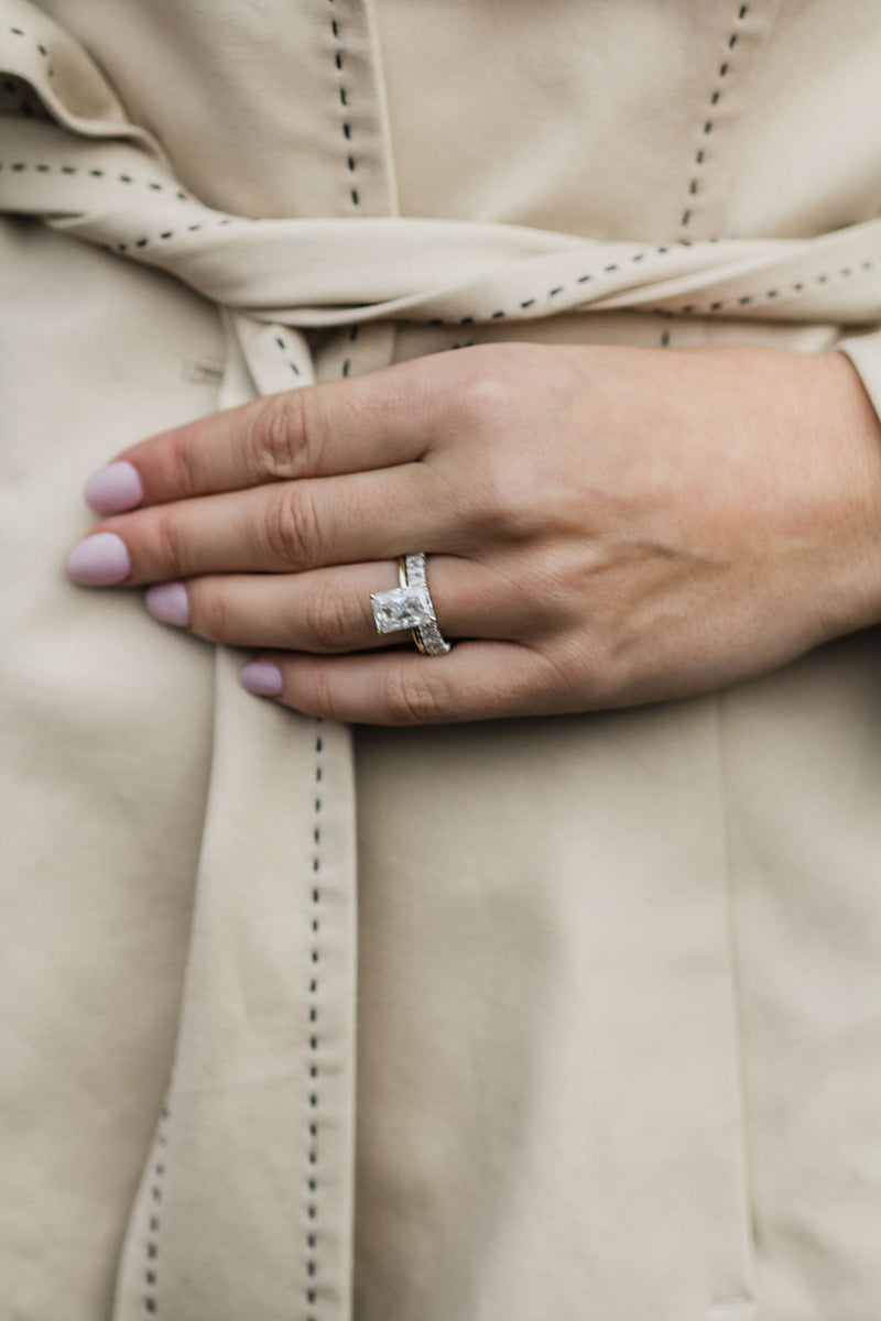 3.70 CT Radiant Solitaire Moissanite Engagement Ring - crownmoissanite