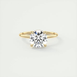 2.0 CT Round Solitaire Hidden Halo Moissanite Engagement Ring - crownmoissanite