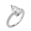 1.33 CT Pear Cut Solitaire Pave Moissanite Engagement Ring - crownmoissanite