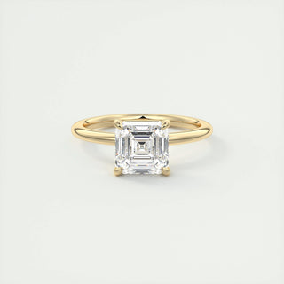 2.03 CT Asscher Shaped Moissanite Solitaire Engagement Ring - crownmoissanite