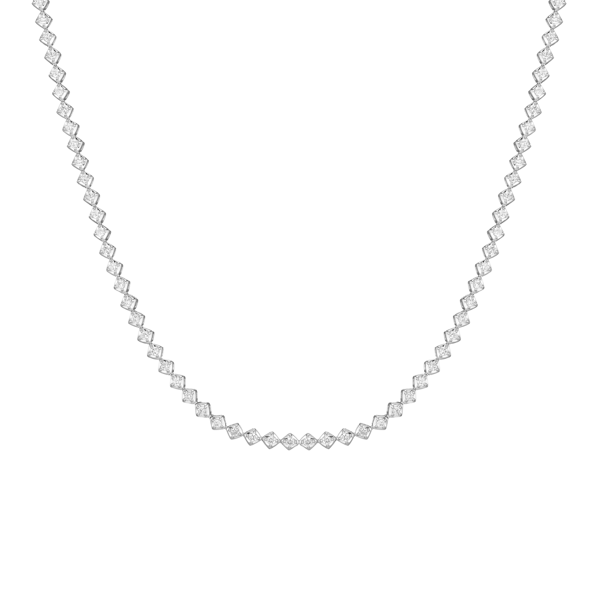 Round Cut Lab Grown Diamond Tennis Necklace